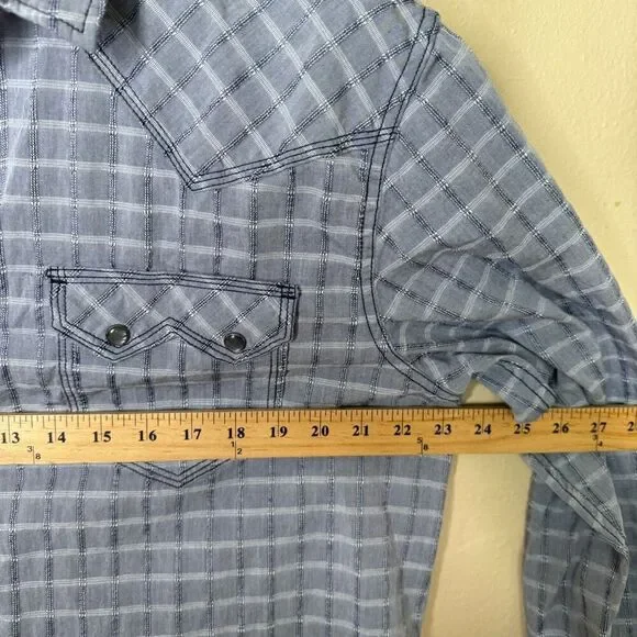 Moon Shine Spirit Shirt Mens XL Button Up Pearl Snap Long Sleeve Western Plaid - Picture 11 of 14